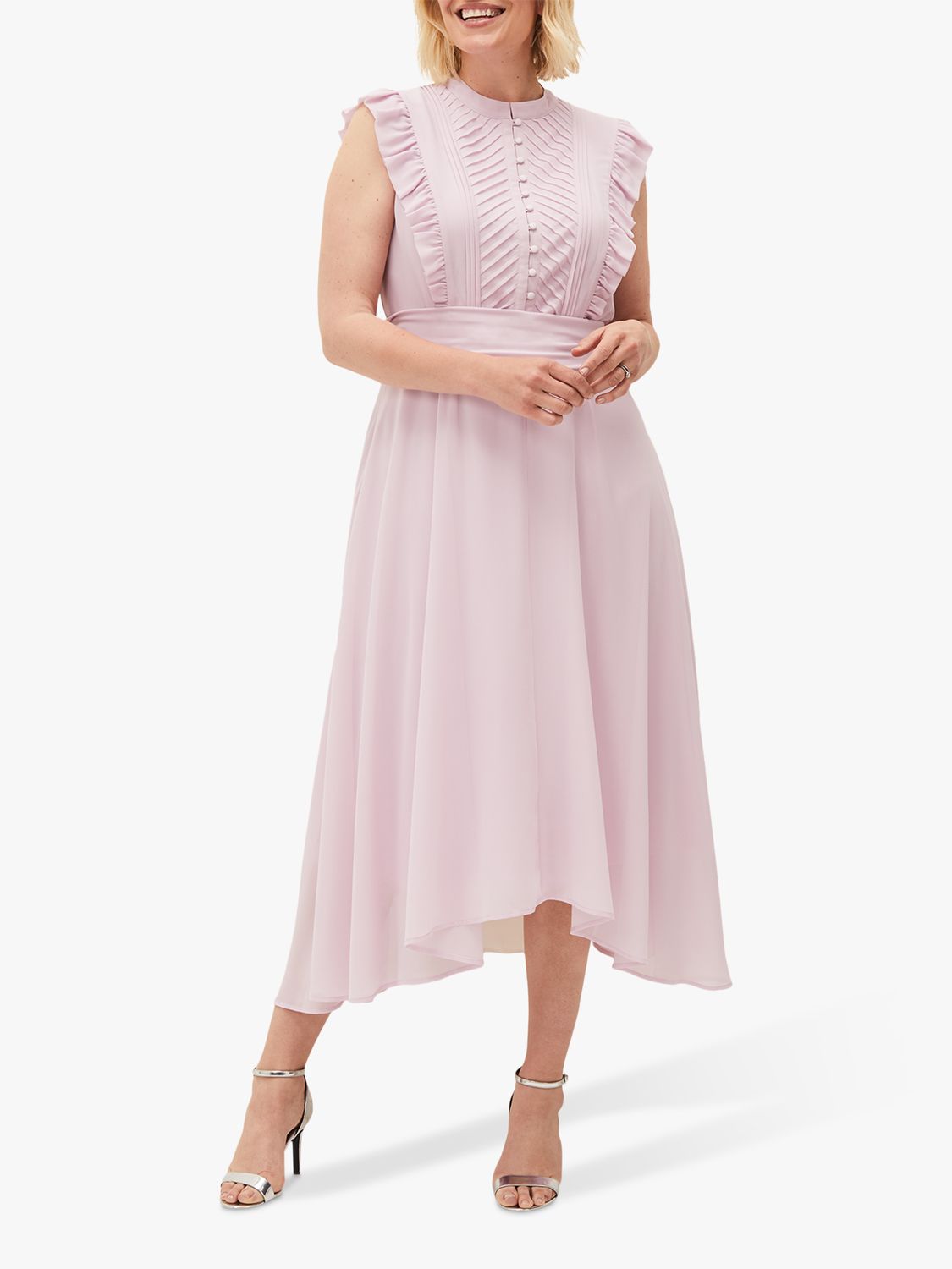 Phase Eight Iris Frill Maxi Dress, Frosted Heather at John Lewis & Partners