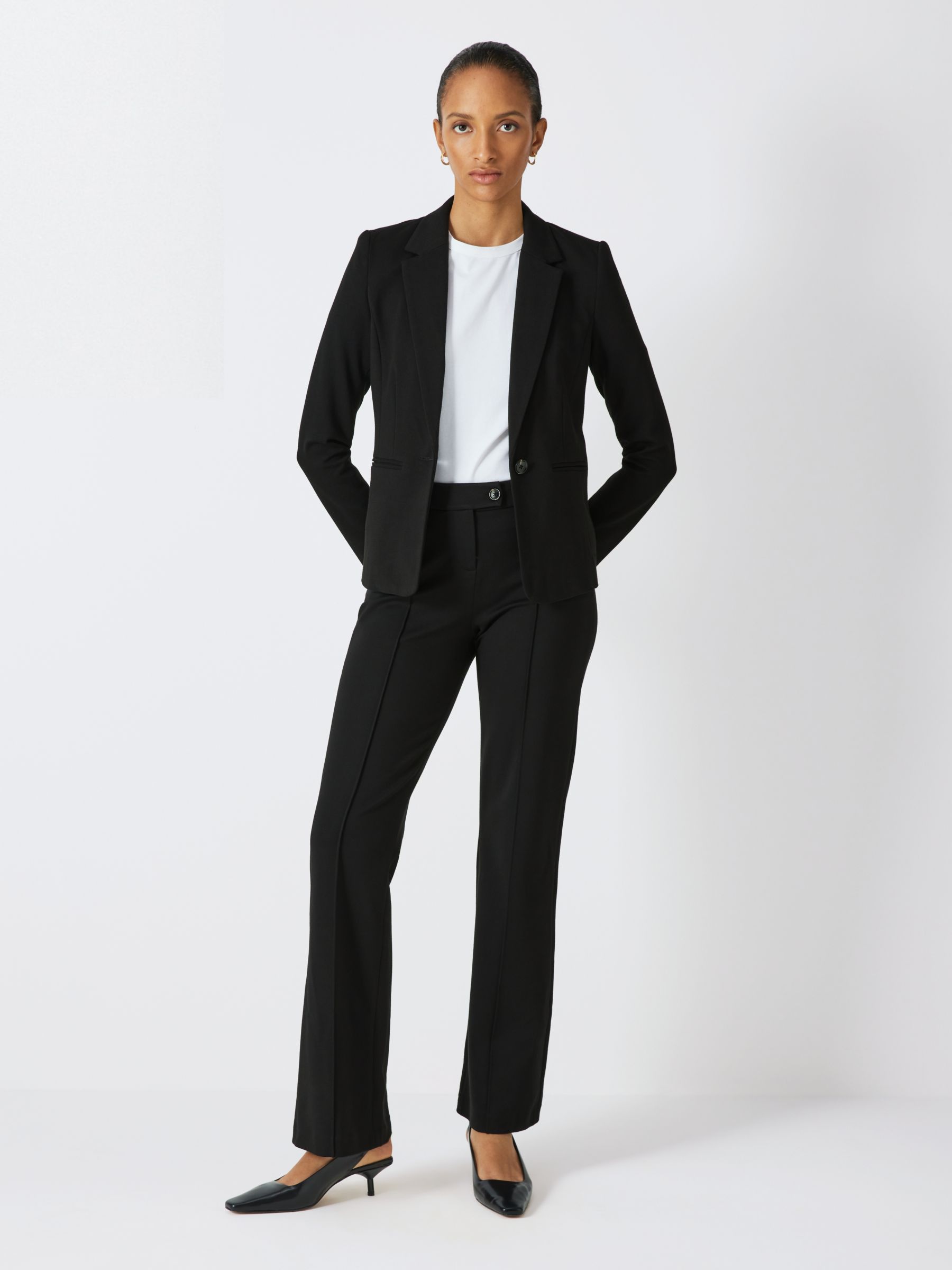 John Lewis Taylor Ponte Jacket, Black at John Lewis & Partners