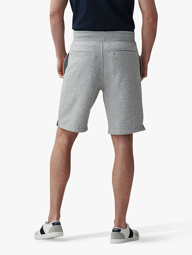 Crew Clothing Crossed Oars Cotton Blend Sweat Shorts, Grey Marl
