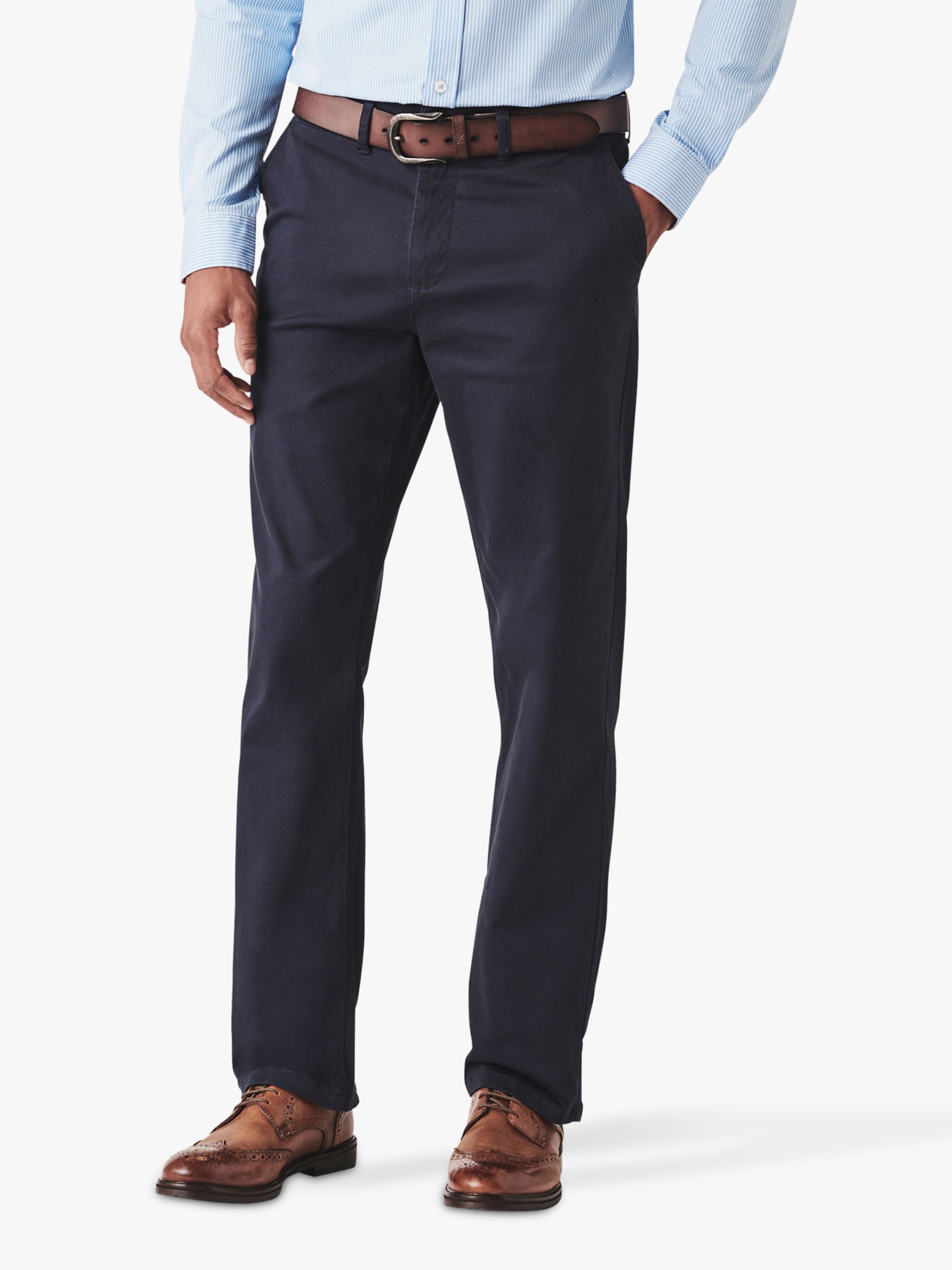 Crew Clothing Straight Chinos, Dark Navy, Blue at John Lewis & Partners