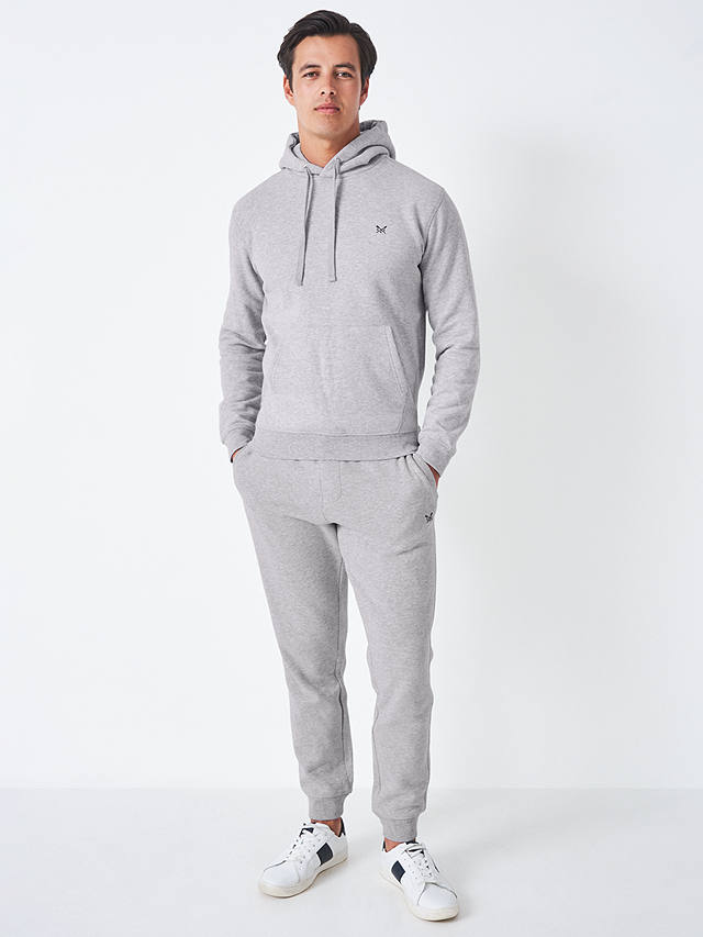 Crew Clothing Crossed Oars Cotton Blend Joggers, Grey Marl