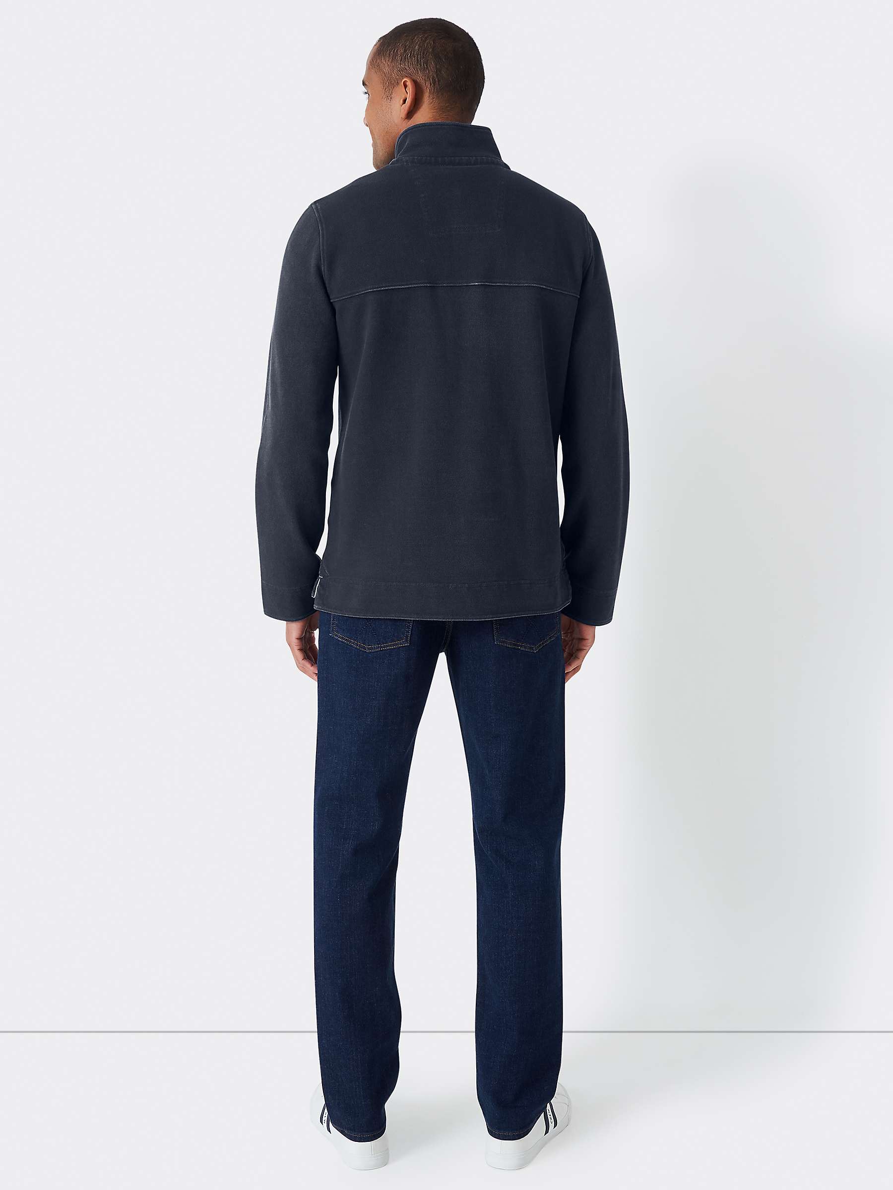 Buy Crew Clothing Padstow Pique Long Sleeve Sweatshirt, Navy Online at johnlewis.com