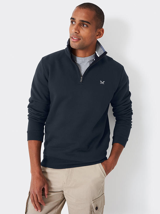 Crew Clothing Classic Half Zip Jumper, Navy