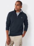 Mens Crew Clothing Classic Half Zip Sweatshirt in Navy