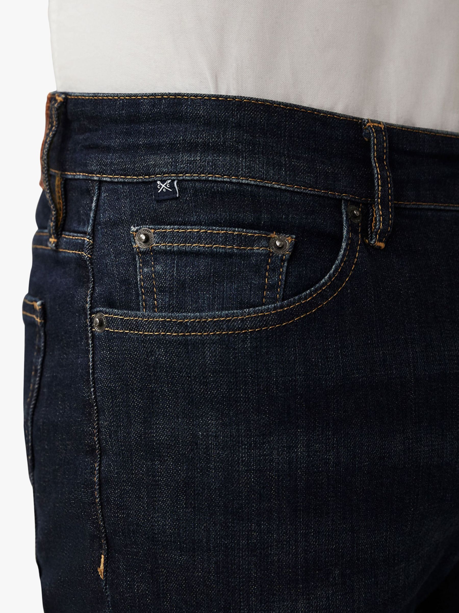 Crew Clothing Spencer Slim Leg Jeans, Vintage Blue at John Lewis & Partners