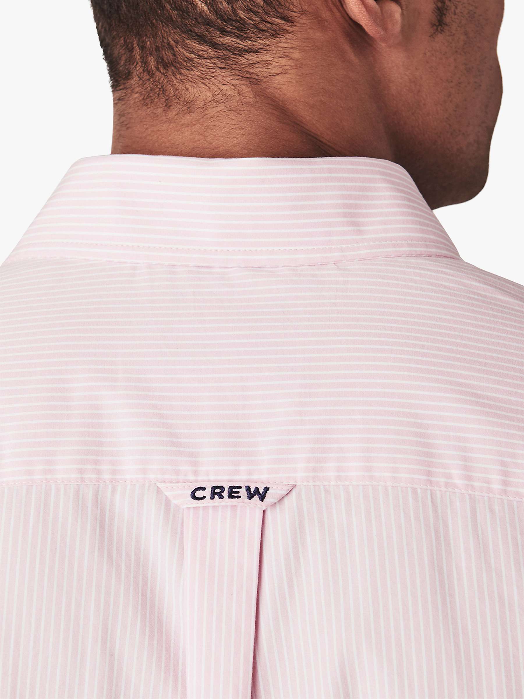Buy Crew Clothing Micro Stripe Cotton Shirt, Pink Online at johnlewis.com