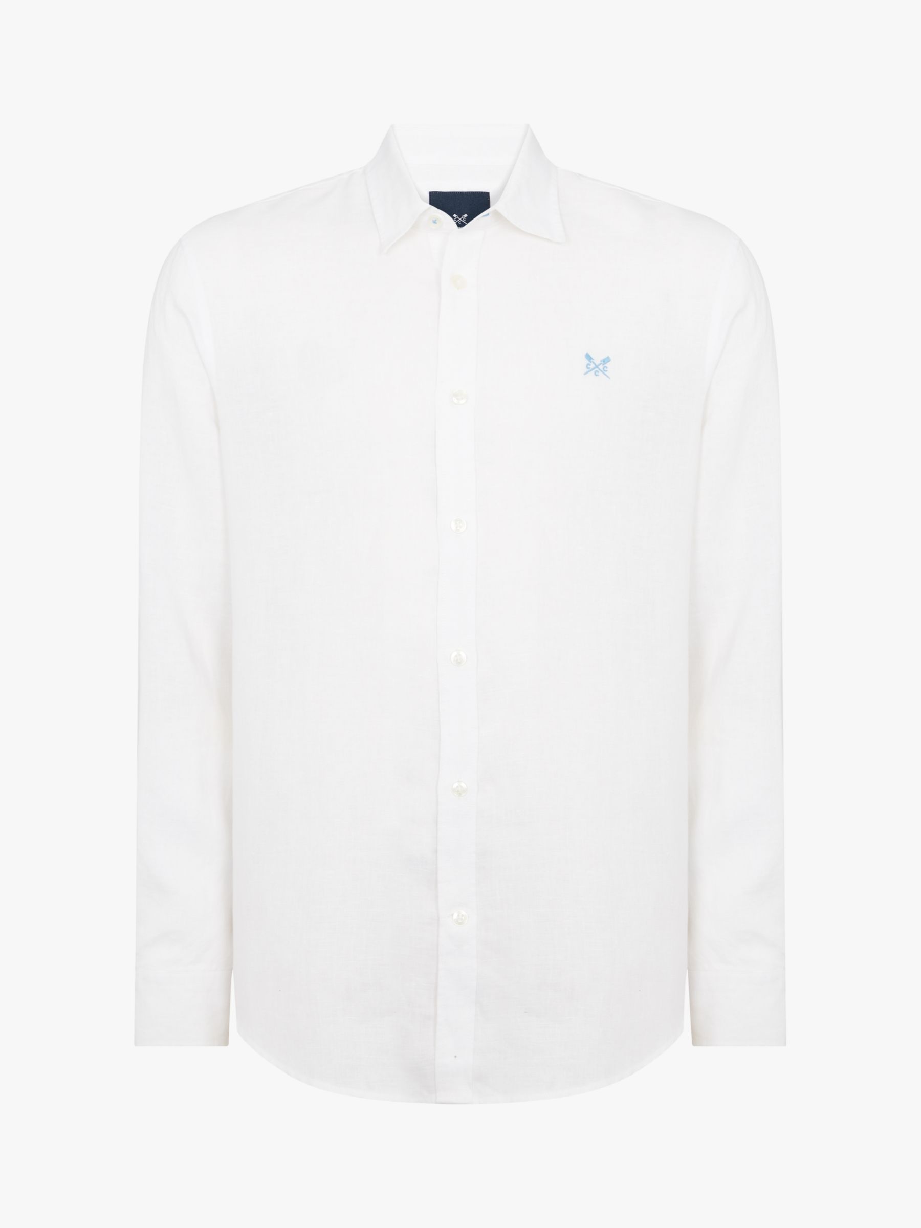 Crew Clothing Long Sleeve Linen Shirt, White at John Lewis & Partners