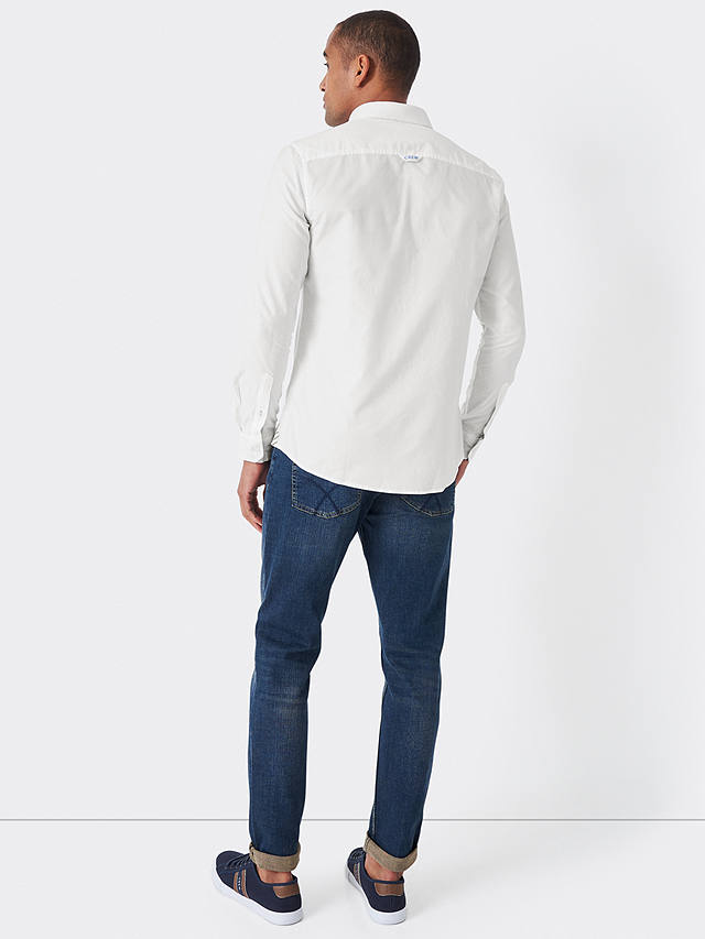 Crew Clothing Slim Fit Long Sleeve Oxford Shirt, White 