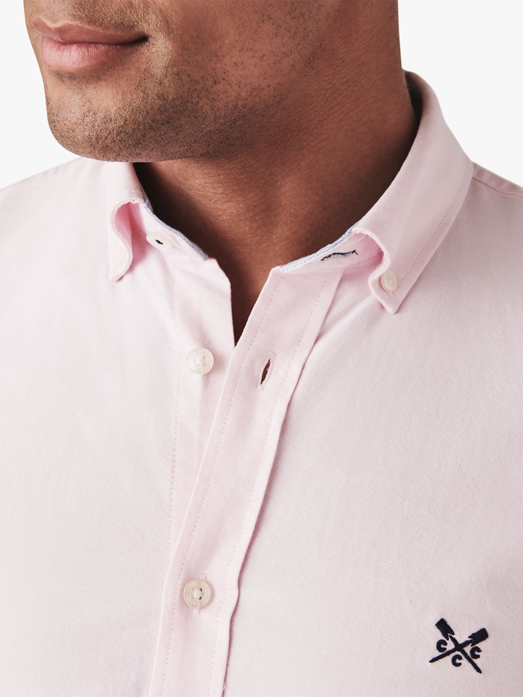 Crew Clothing Slim Fit Long Sleeve Oxford Shirt, Light Pink, XS