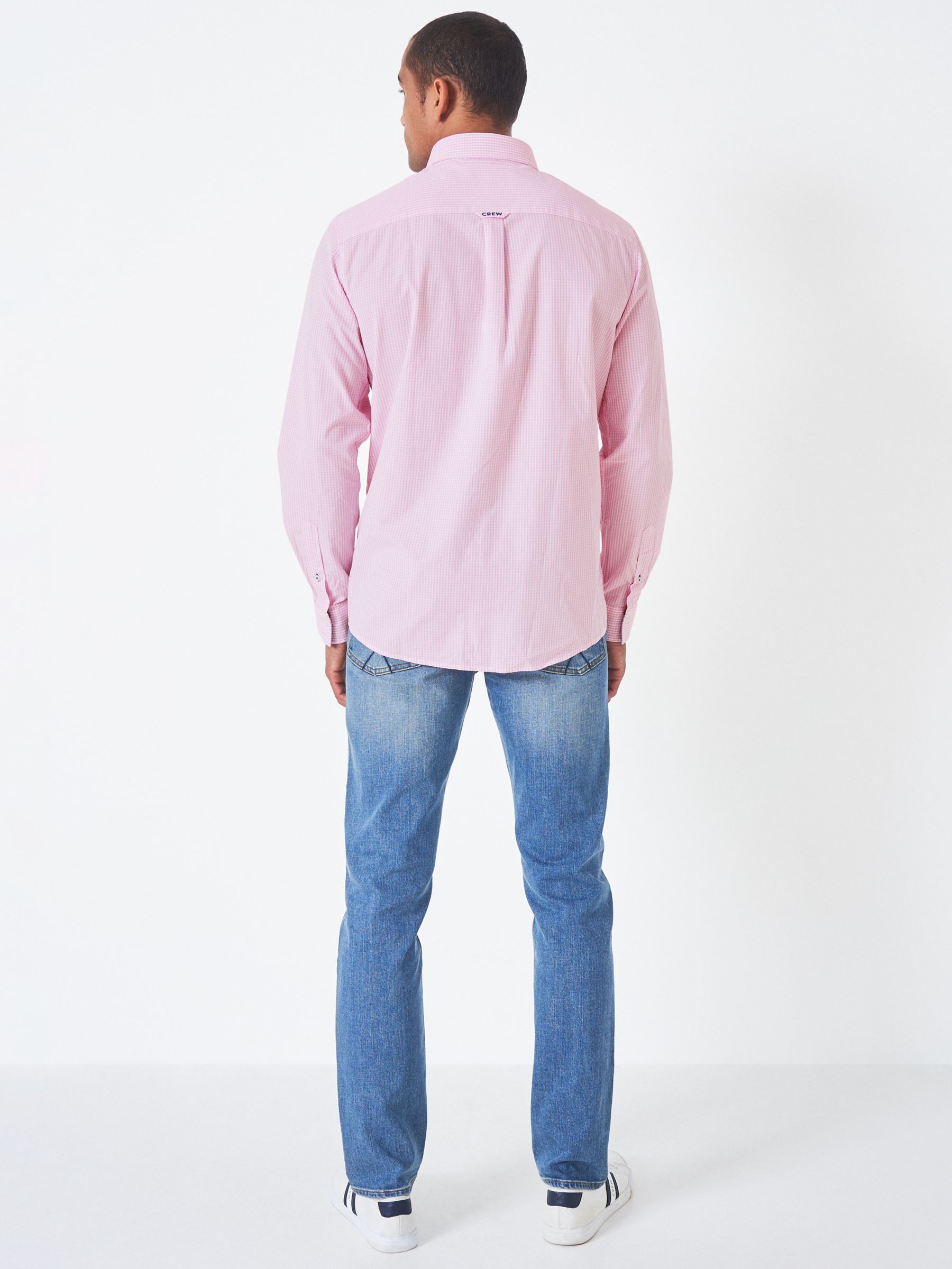 Crew Clothing Classic Micro Gingham Check Shirt, Classic Pink, XS