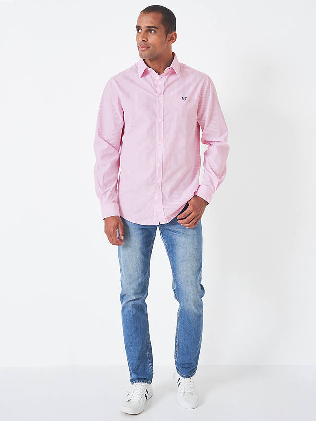 Crew Clothing Classic Micro Gingham Check Shirt, Classic Pink