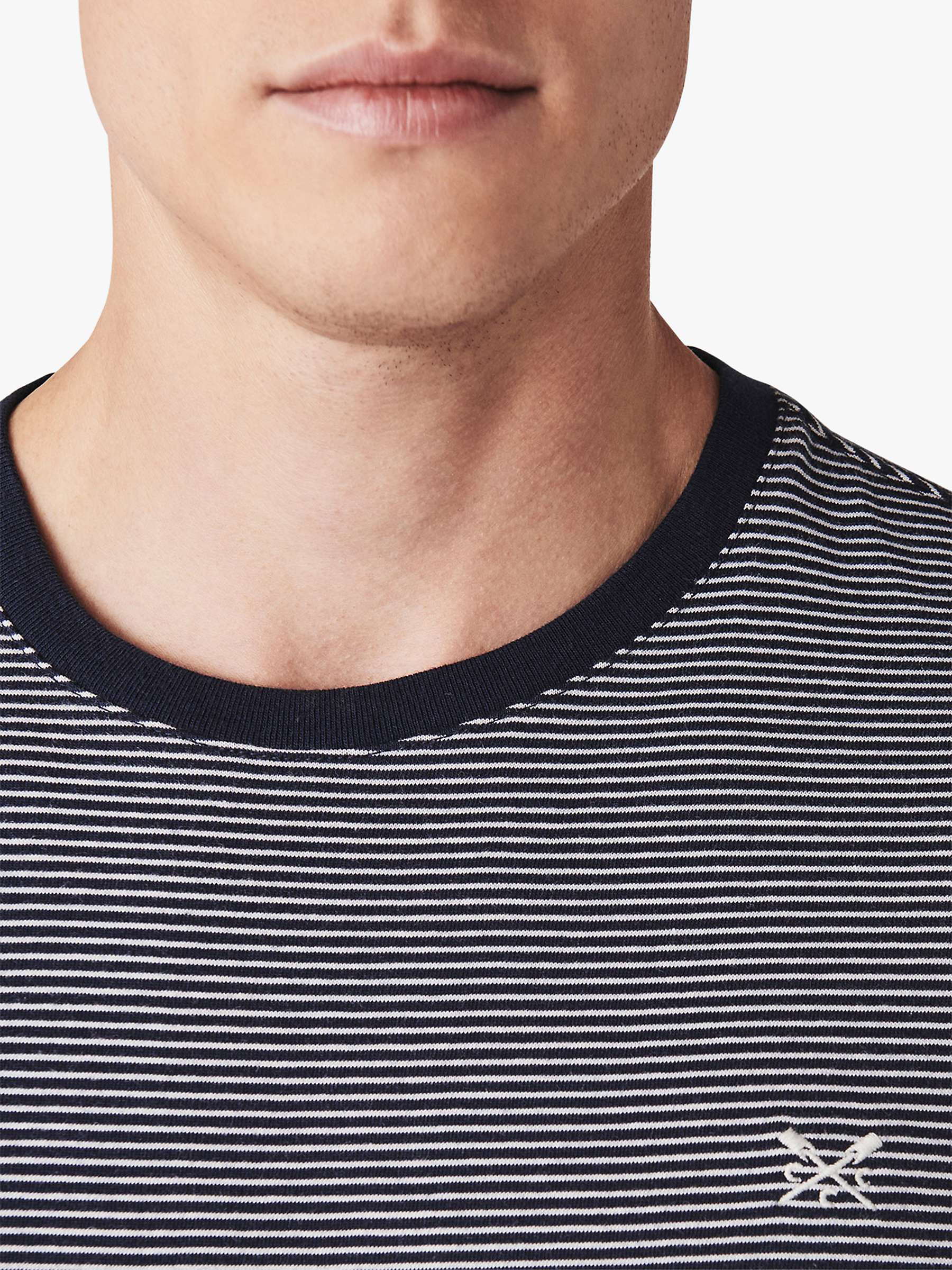 Buy Crew Clothing Fine Stripe T-Shirt, Navy/White Online at johnlewis.com