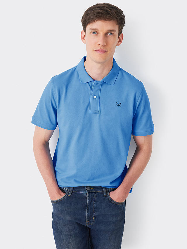 Crew Clothing Classic Pique Polo Shirt, Sky Blue