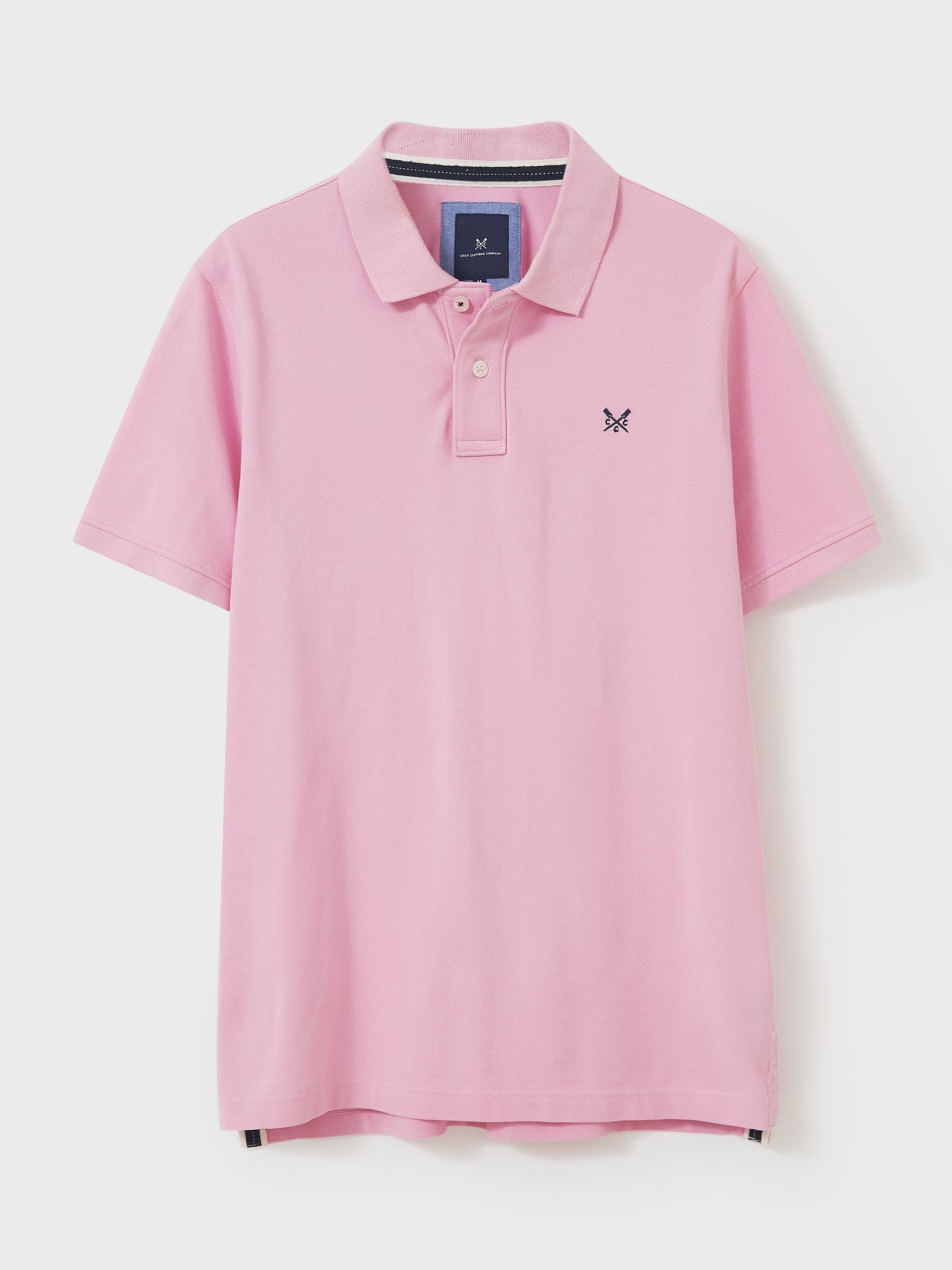 Crew Clothing Classic Pique Polo Shirt, Classic Pink at John Lewis ...