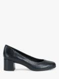 Geox Women's New Annya Leather Block Heel Court Shoes, Black