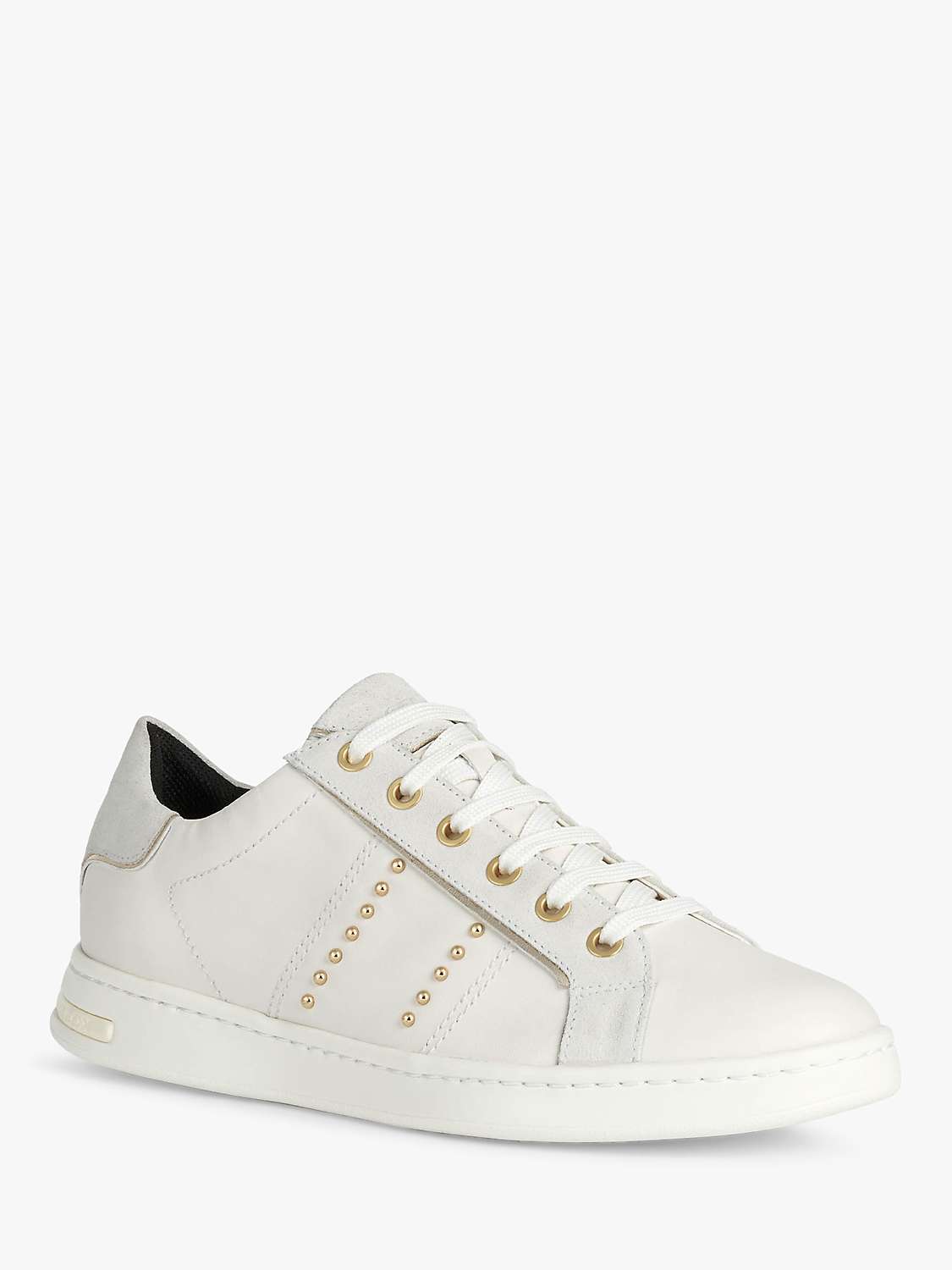 Buy Geox Women's Jaysen Leather Stud Lace Up Trainers, Off White Online at johnlewis.com