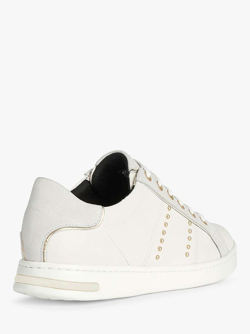Buy Geox Women's Jaysen Leather Stud Lace Up Trainers, Off White Online at johnlewis.com