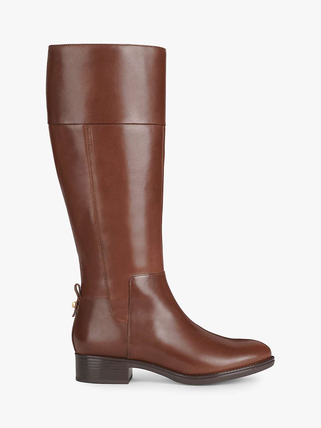 insondable techo Íncubo Geox Women's Felicity Leather Block Heel Knee High Boots, Brown at John  Lewis & Partners