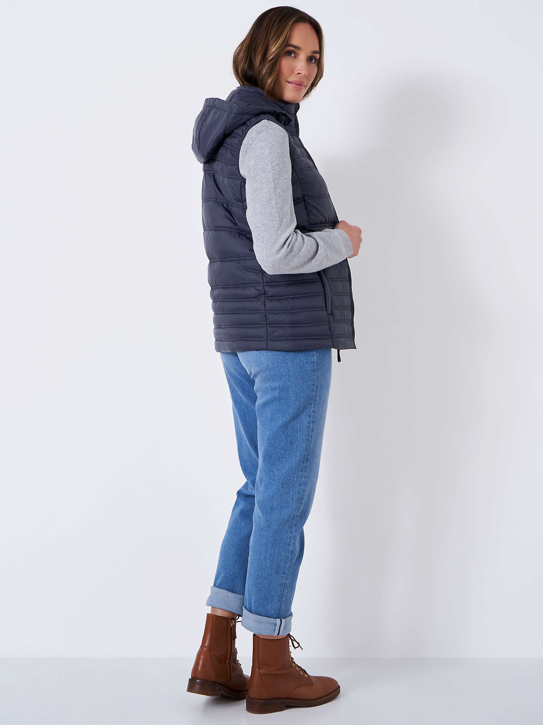 Buy Crew Clothing Quilted Lightweight Hooded Gilet Online at johnlewis.com