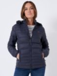 Crew Clothing Quilted Lightweight Hooded Jacket, Navy