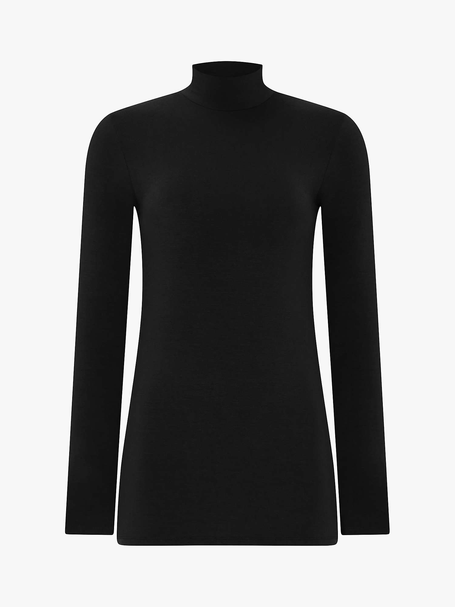 Buy Crew Clothing Long Sleeve Roll Neck Top, Black Online at johnlewis.com