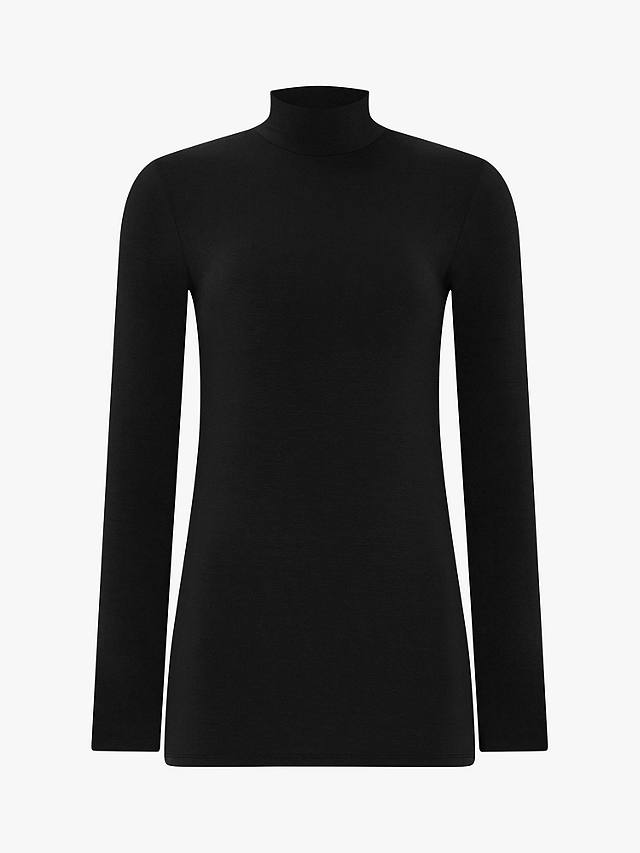 Crew Clothing Long Sleeve Roll Neck Top, Black