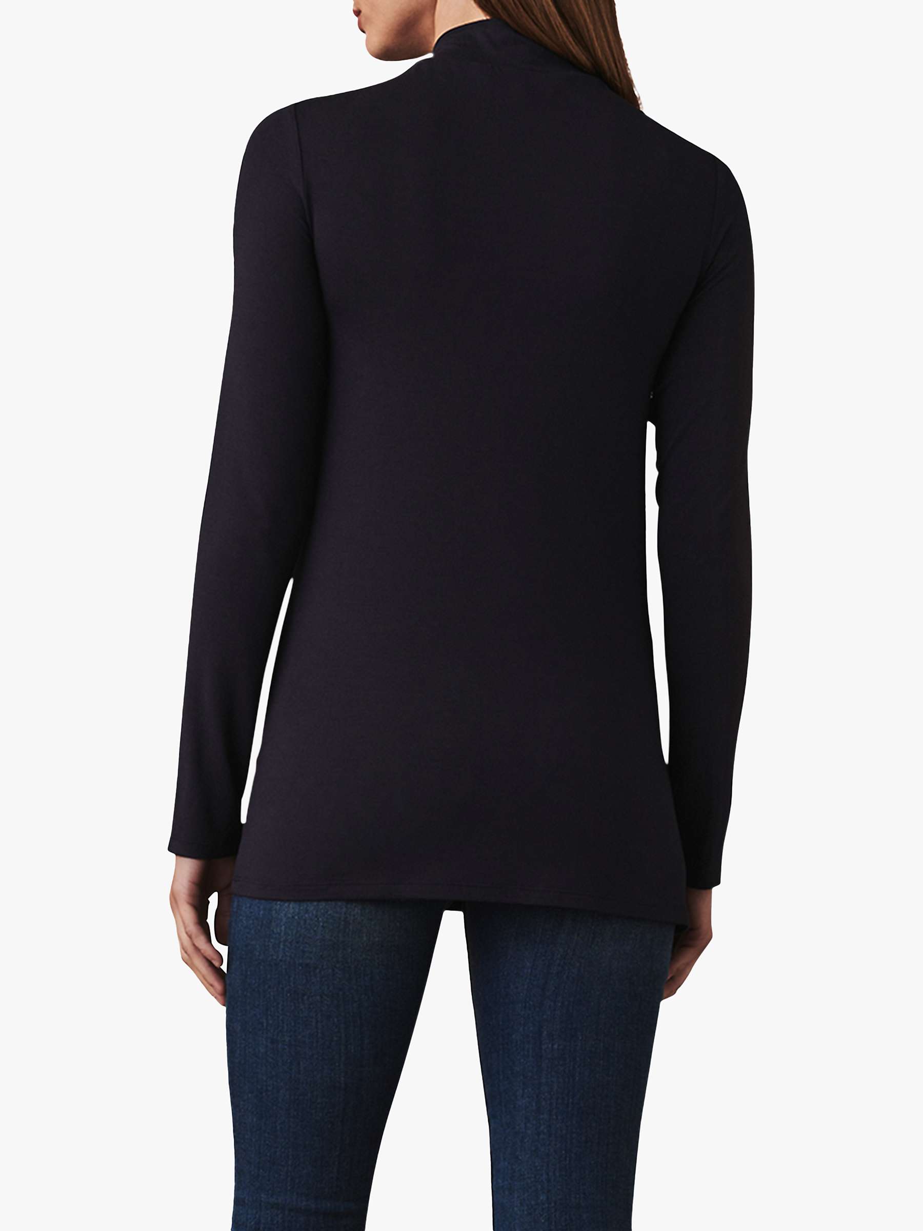 Buy Crew Clothing Second Skin Polo Neck Top, Navy Online at johnlewis.com