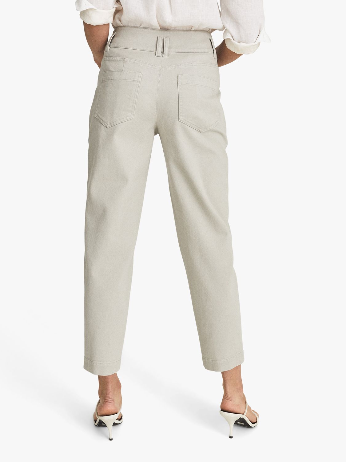 Reiss Baxter Slim Cropped Trousers, Sage at John Lewis & Partners