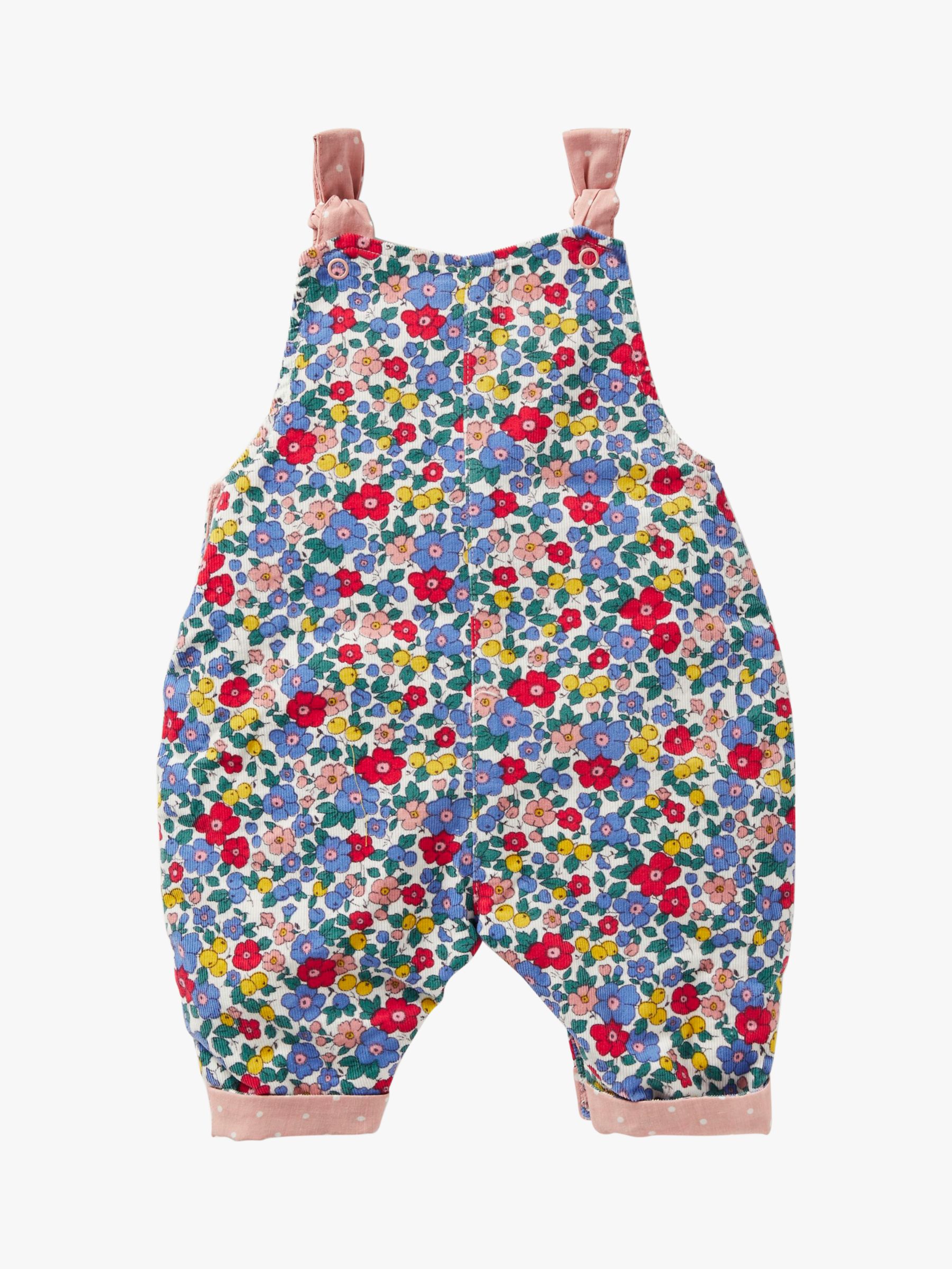 Mini Boden Baby Apple Blossom Corduroy Dungarees, Multi