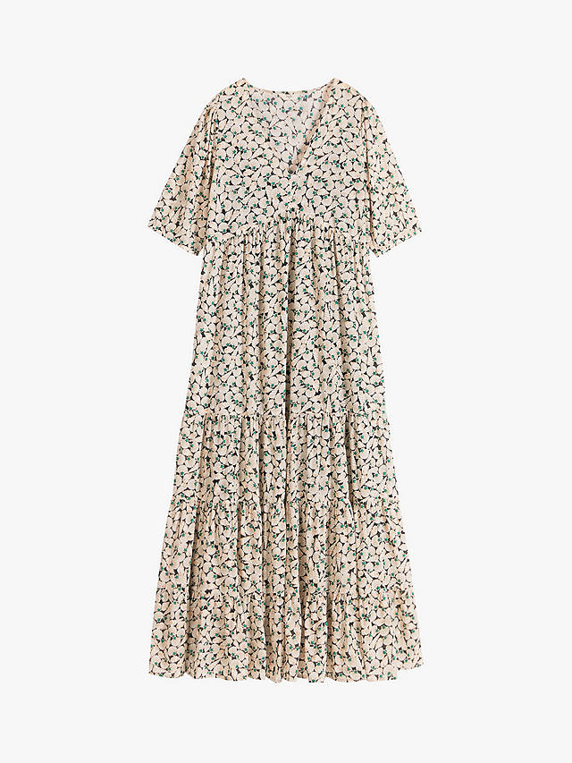 hush Margareta Seashell Print Tiered Smock Dress, Neutral at John Lewis ...