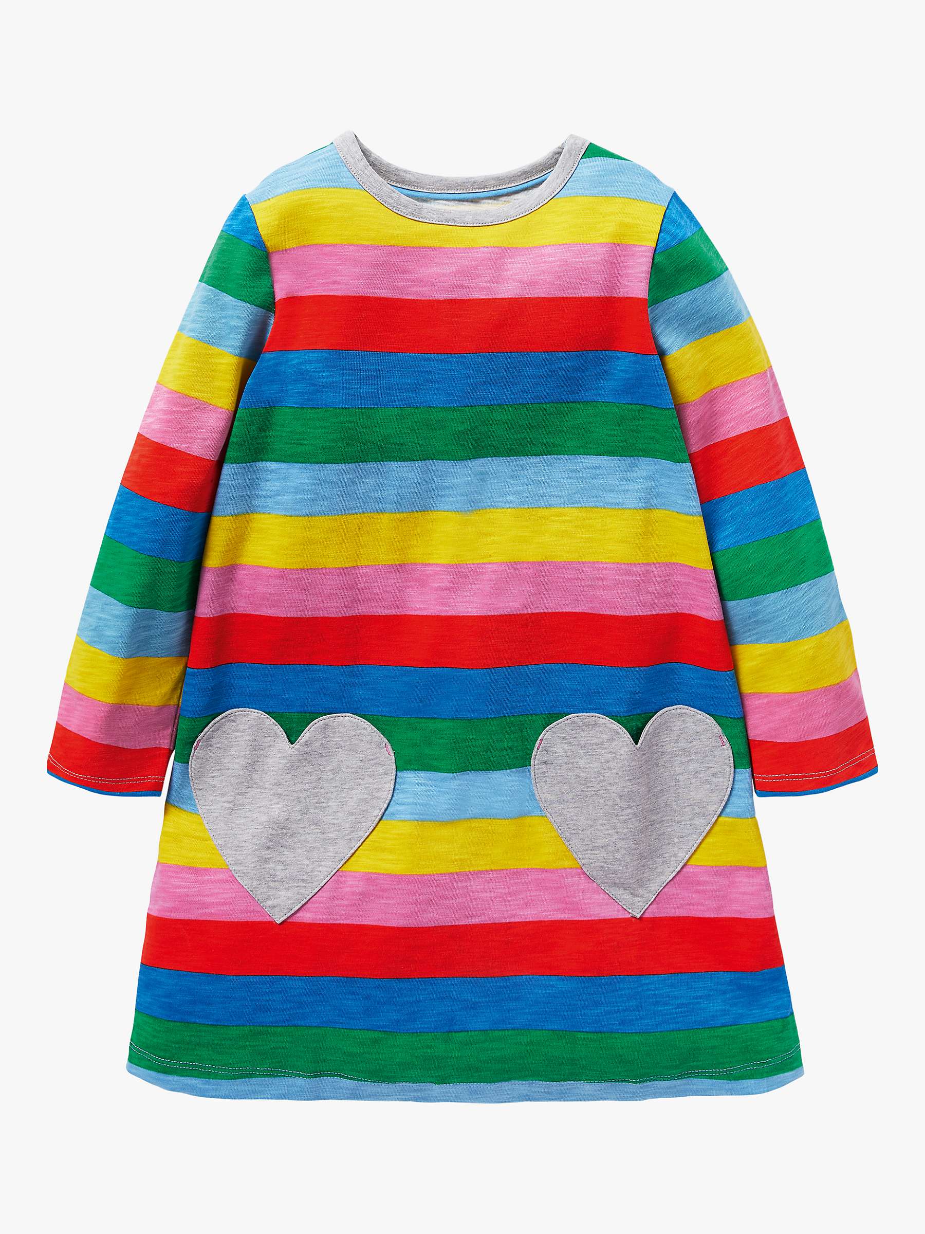 Buy Mini Boden Kids' Fun Heart Pocket Jersey Dress, Multi Online at johnlewis.com