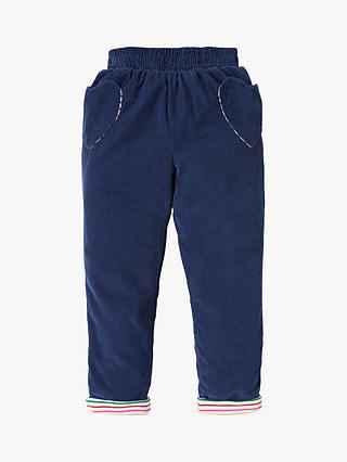 Mini Boden Kids' Cord Pull On Trousers, College Navy
