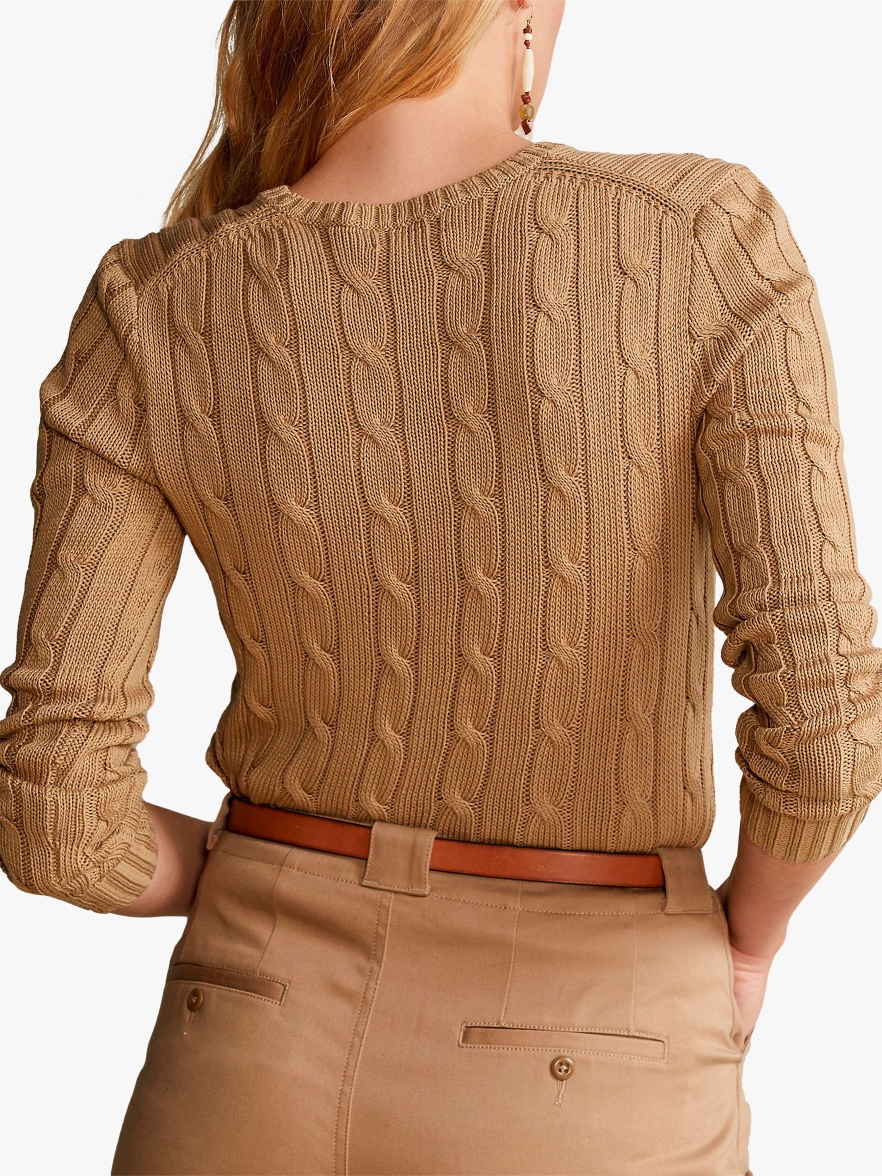Polo Ralph Lauren Juliana Cable Knit Sweater, Luxury Tan at John Lewis &  Partners
