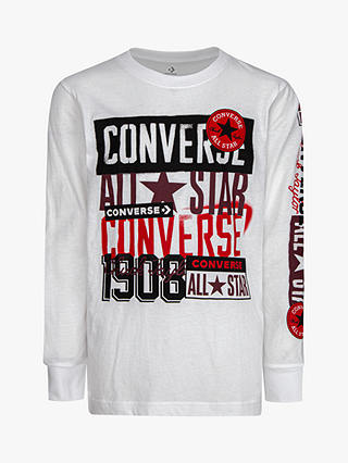 Converse Kids' Graphic Long Sleeve Top, White