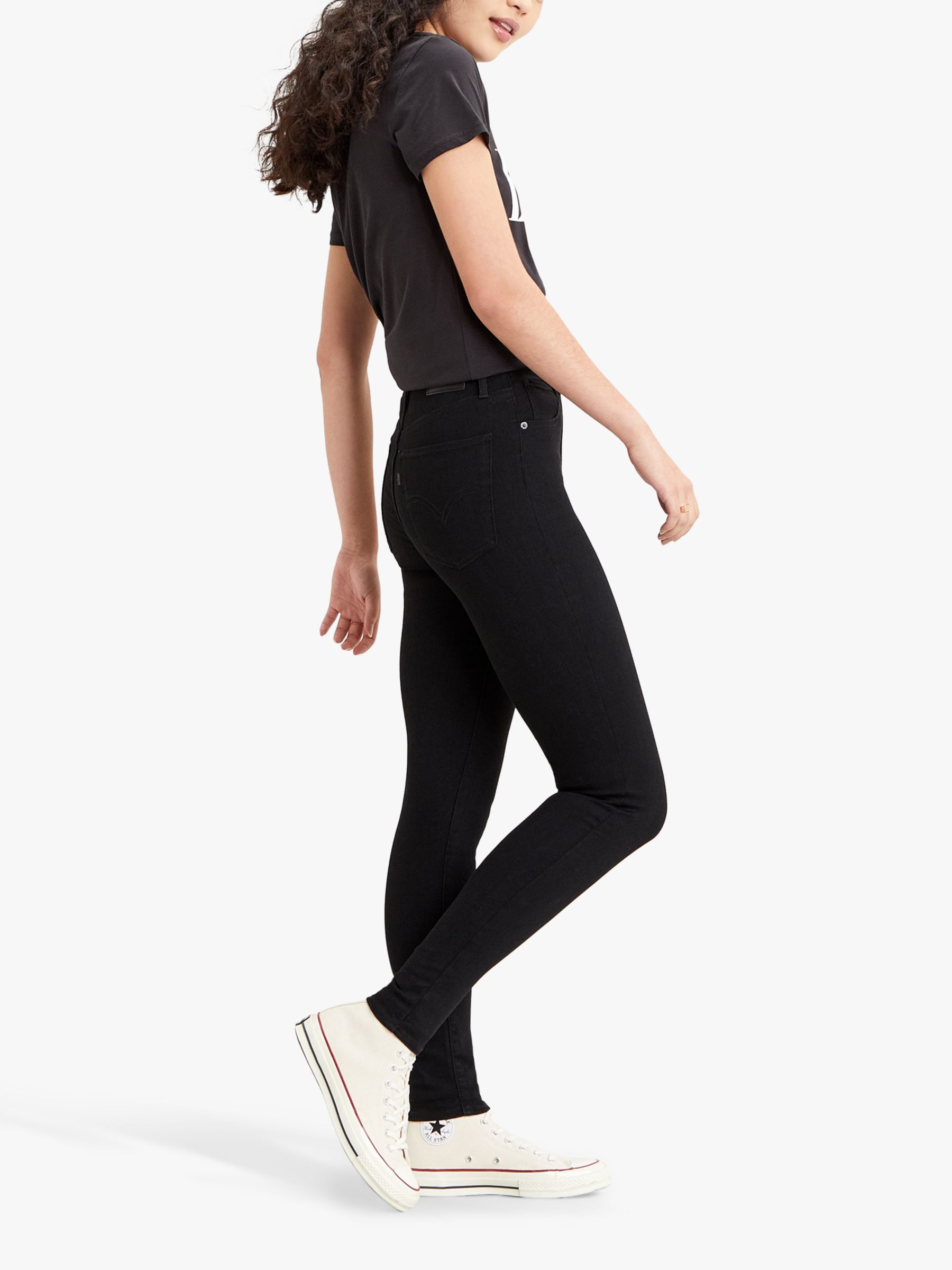 Buy Levi's Mile High Extra High Rise Skinny Jeans, Black Celestial Online at johnlewis.com