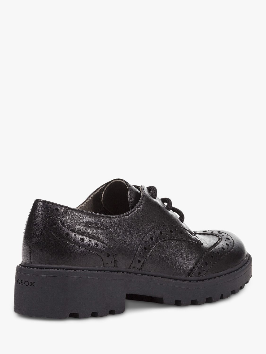 Geox Kids' Casey Lace Up Brogue School Shoes, Black, 28