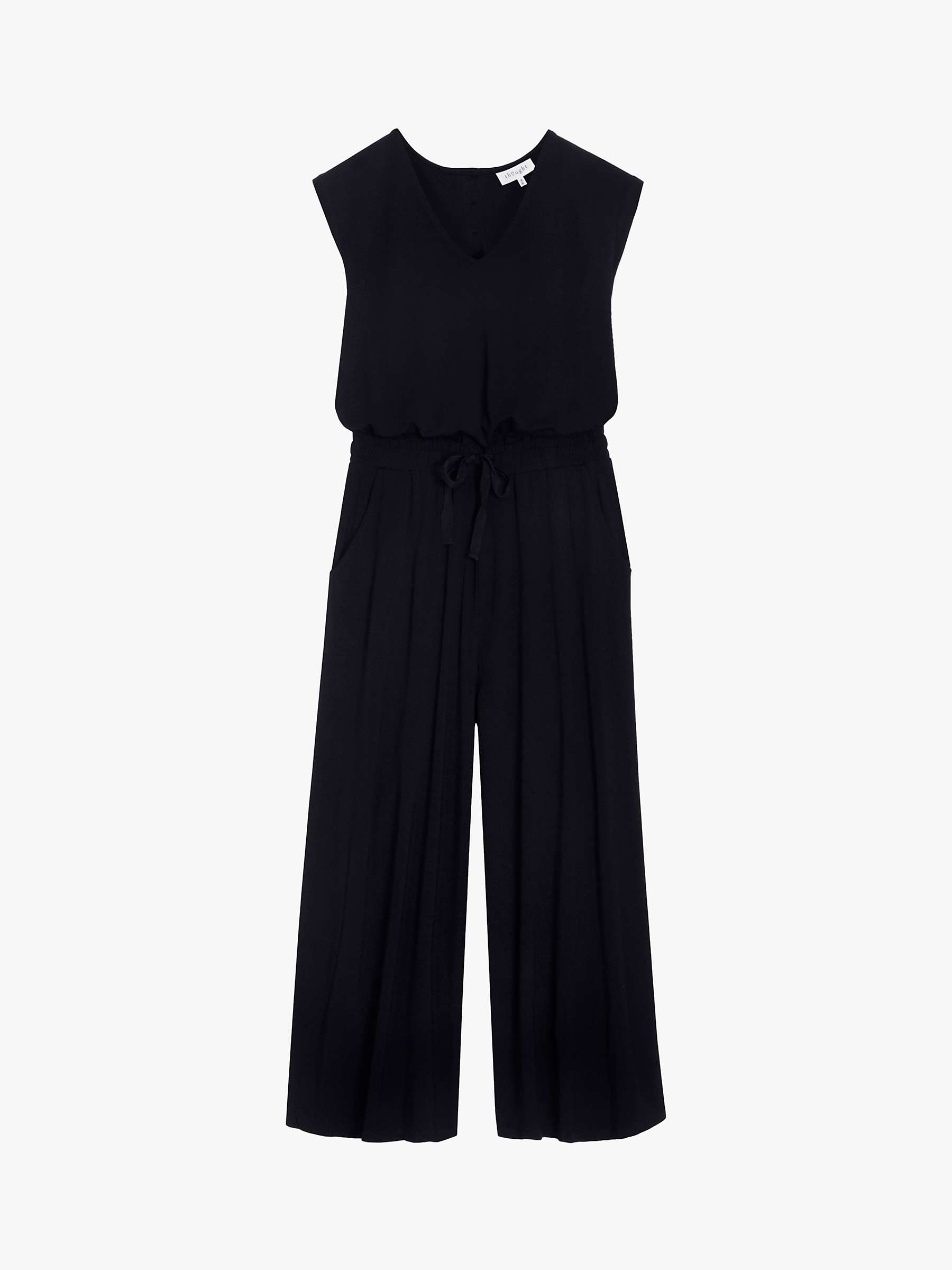 Buy Thought Colonel Bamboo Jersey V-Neck Dashka Jumpsuit, Navy Online at johnlewis.com