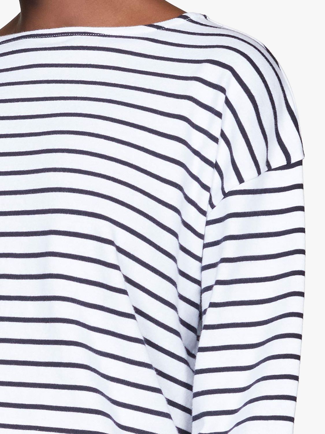 Thought Gracie GOTS Organic Cotton Stripe Top, White at John Lewis