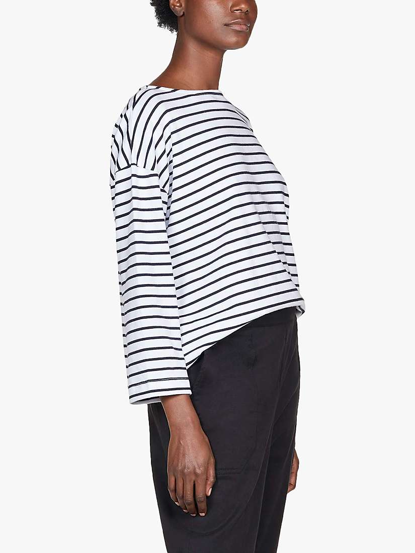 Buy Thought Gracie GOTS Organic Cotton Stripe Top, White Online at johnlewis.com