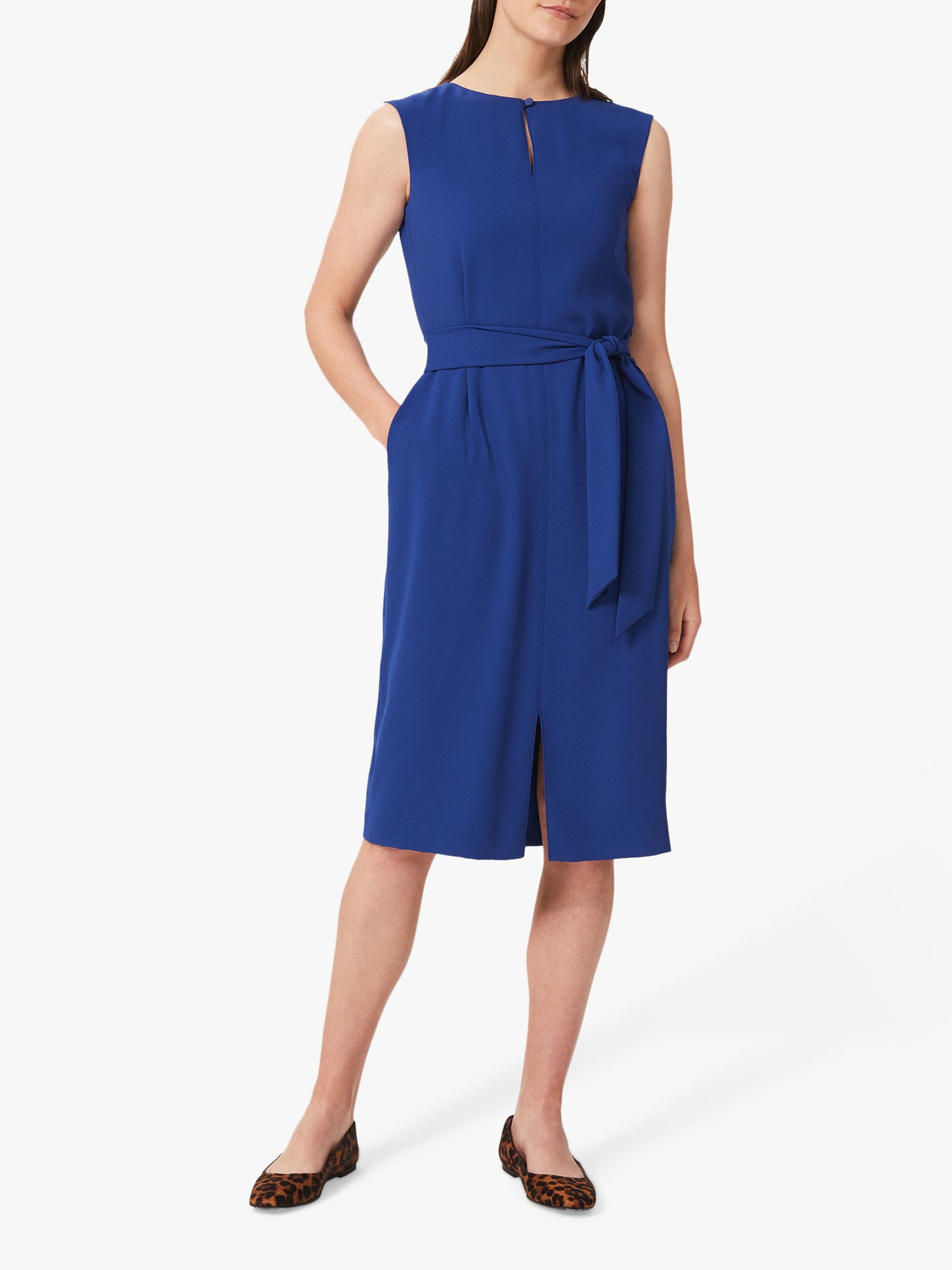 Hobbs Kristen Pencil Knee Length Dress, Royal Blue at John Lewis & Partners