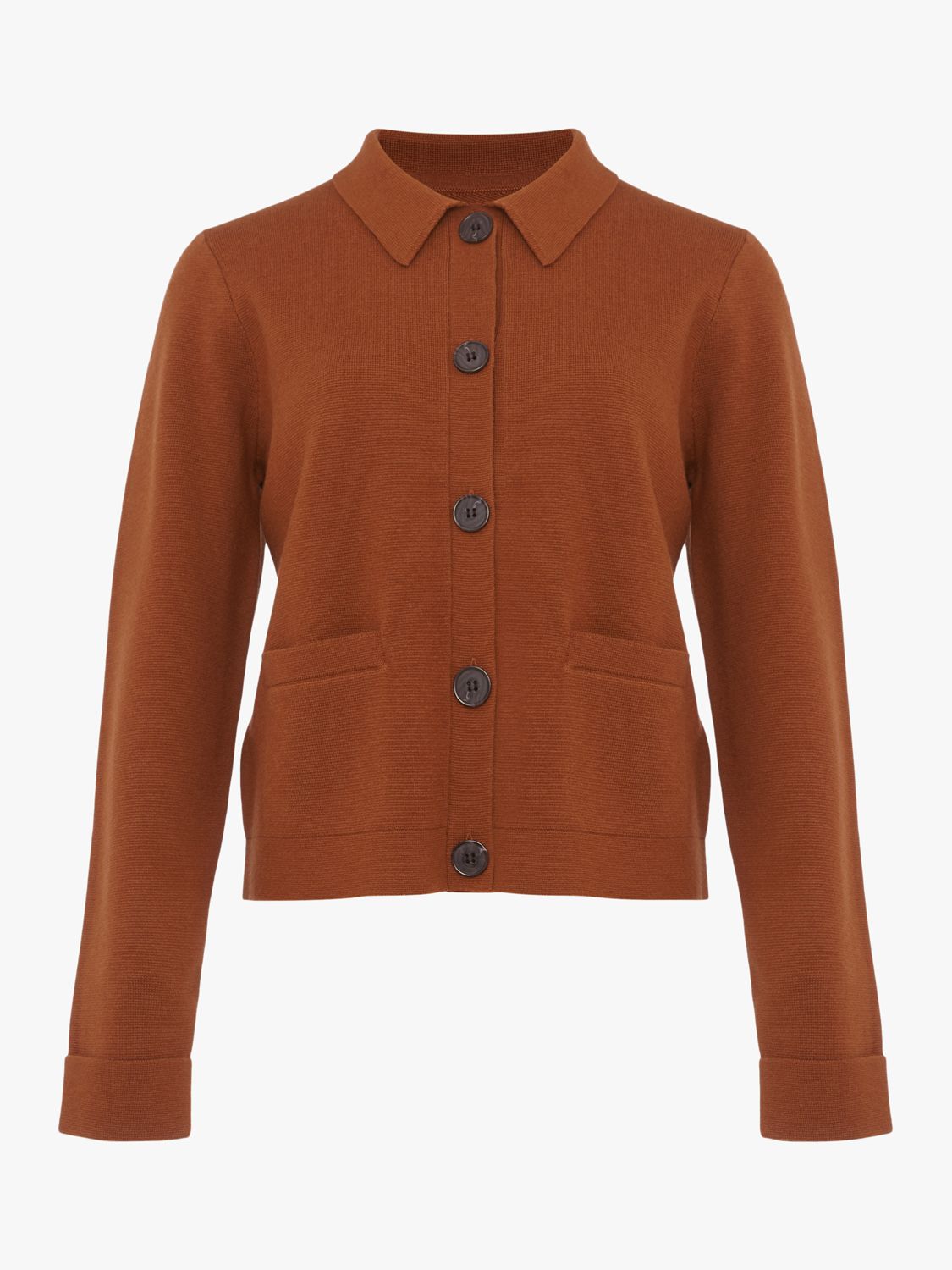 Hobbs Knitted Jacket, Toffee at John Lewis & Partners