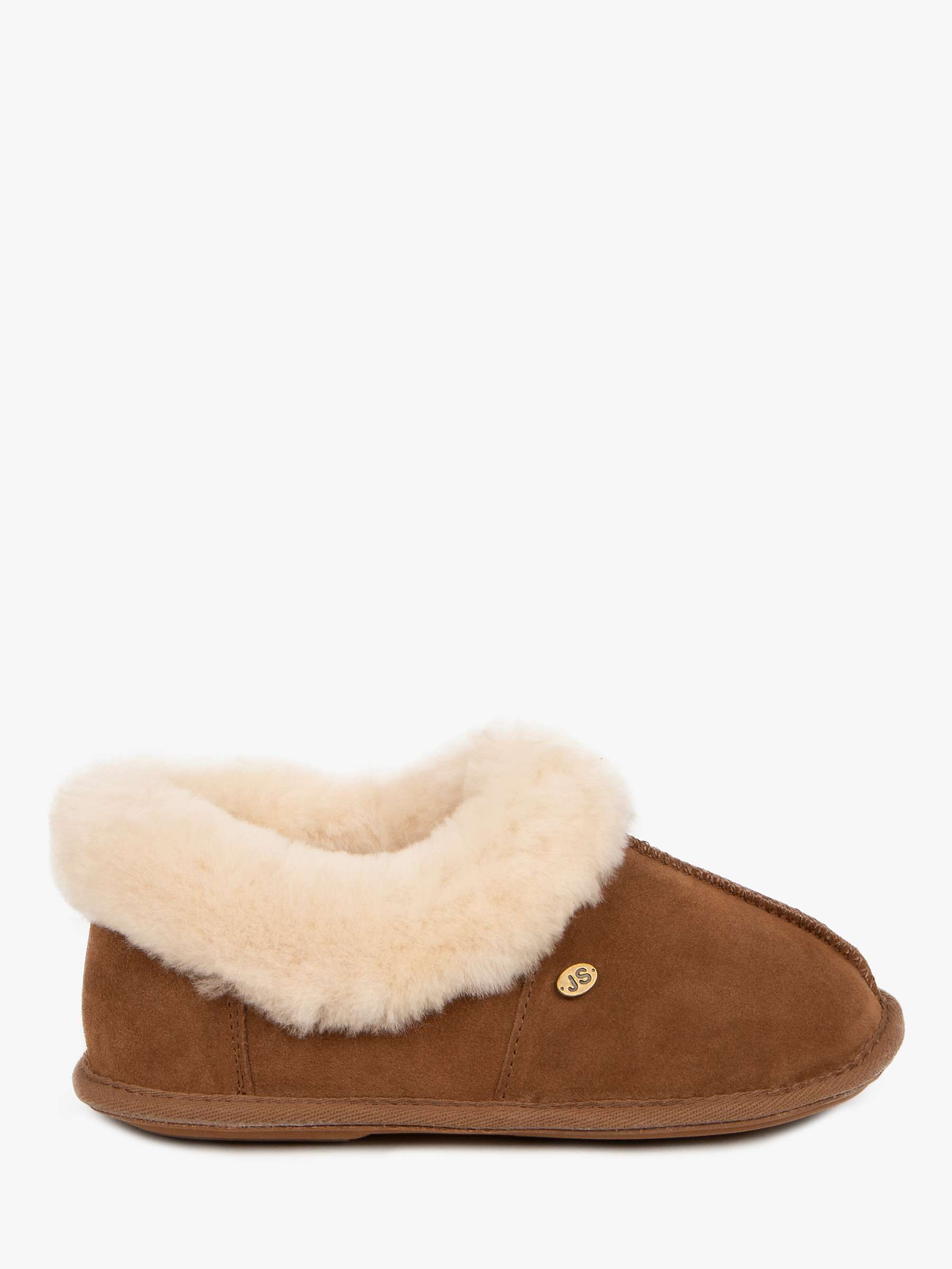 Just Sheepskin Classic Suede Slippers, Chestnut at John Lewis & Partners