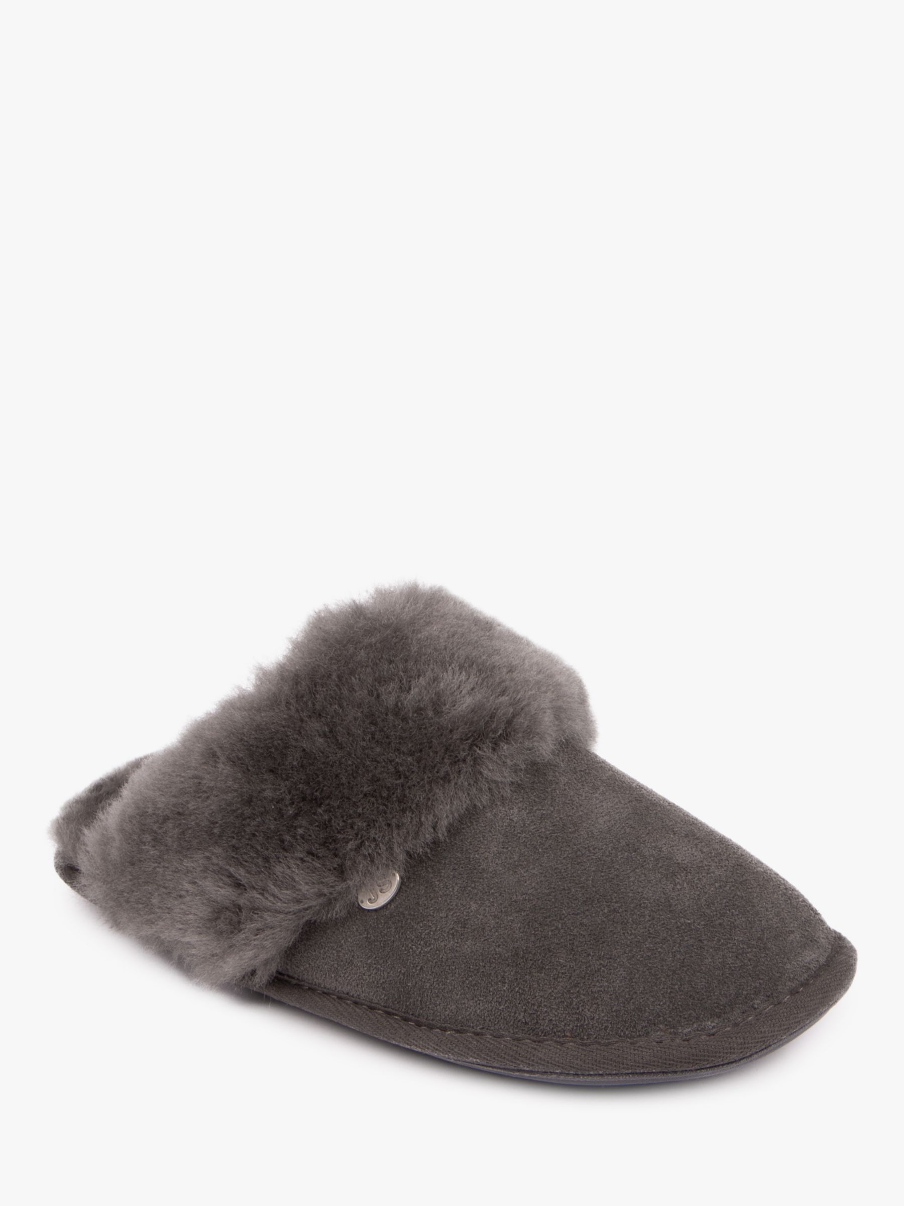 Just Sheepskin Duchess Mule Slippers, Dark Grey