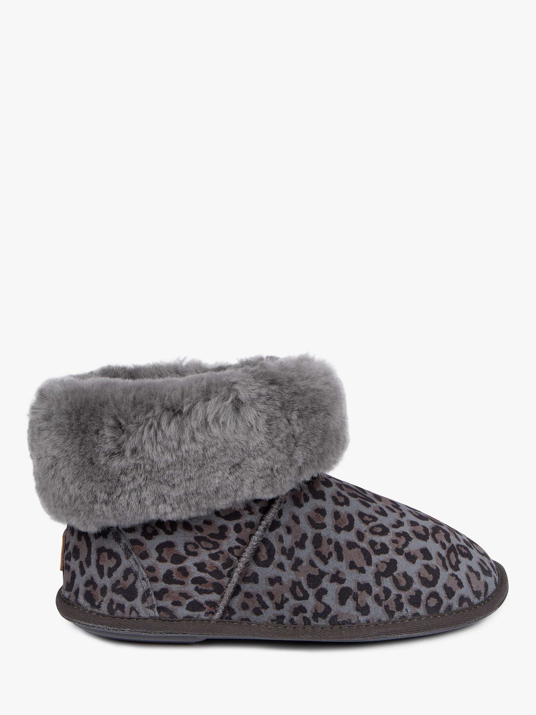 Just Sheepskin Albery Suede Slipper Boots, Grey Animal at John Lewis &  Partners