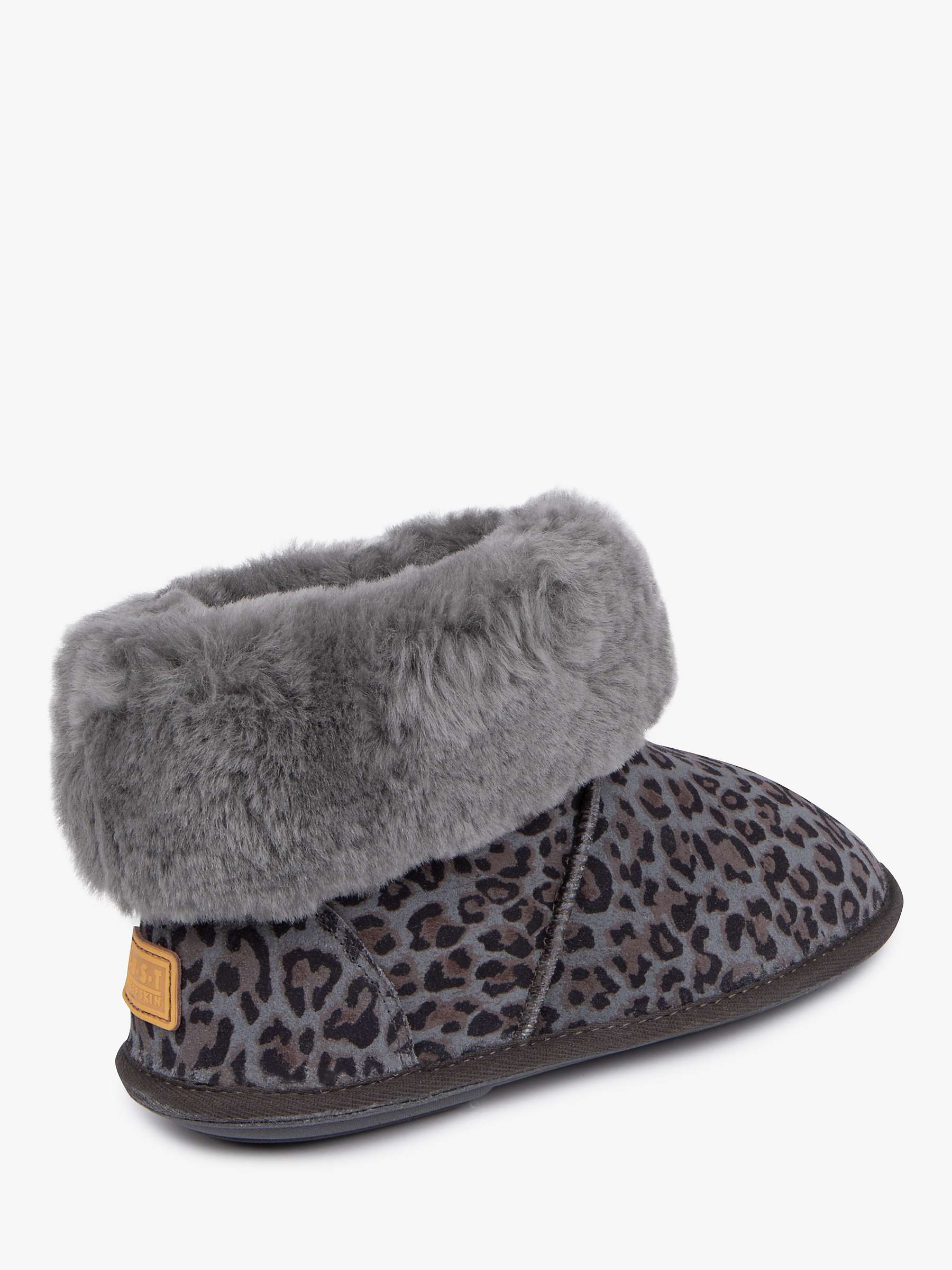 Just Sheepskin Albery Suede Slipper Boots, Grey Animal at John Lewis &  Partners