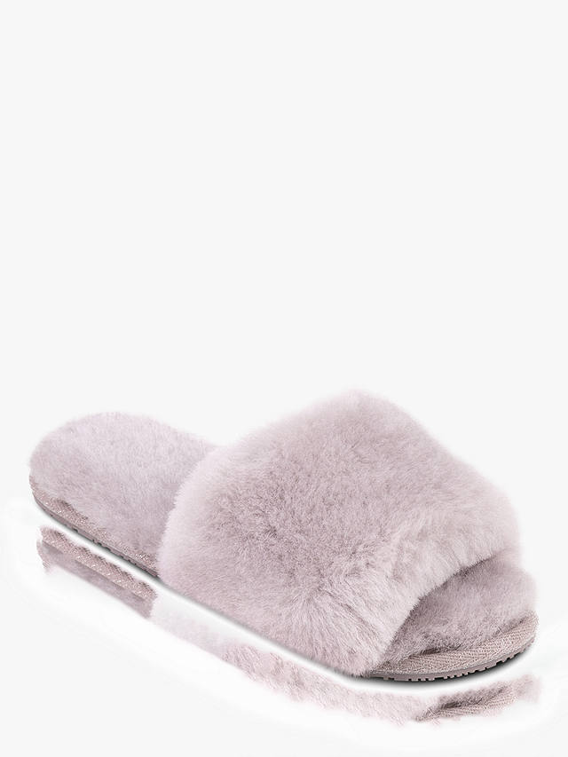 Just Sheepskin Lily Slider Slippers, Light Grey