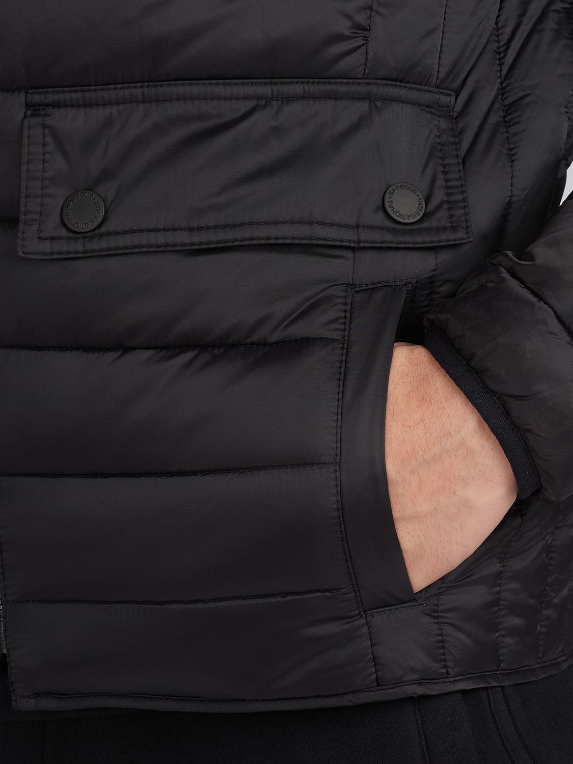 Buy Barbour International Ouston Slim Fit Padded Jacket, Black Online at johnlewis.com