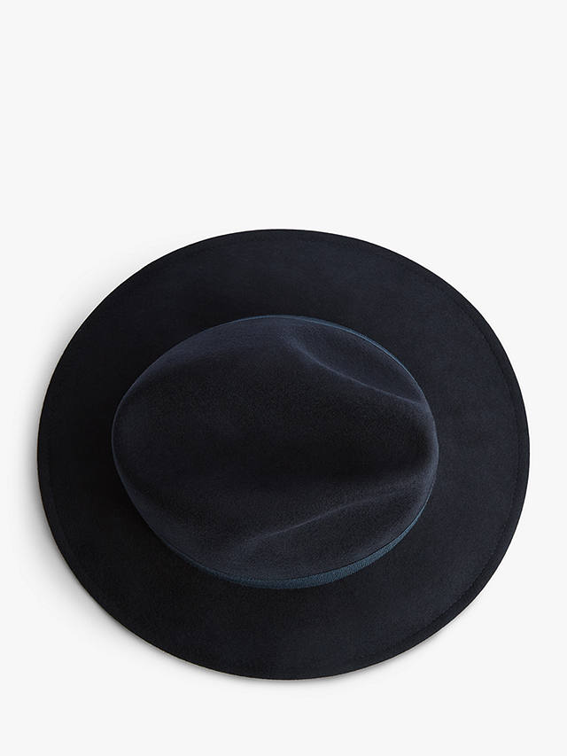 Reiss Ashbourne Wool Fedora Hat, Navy