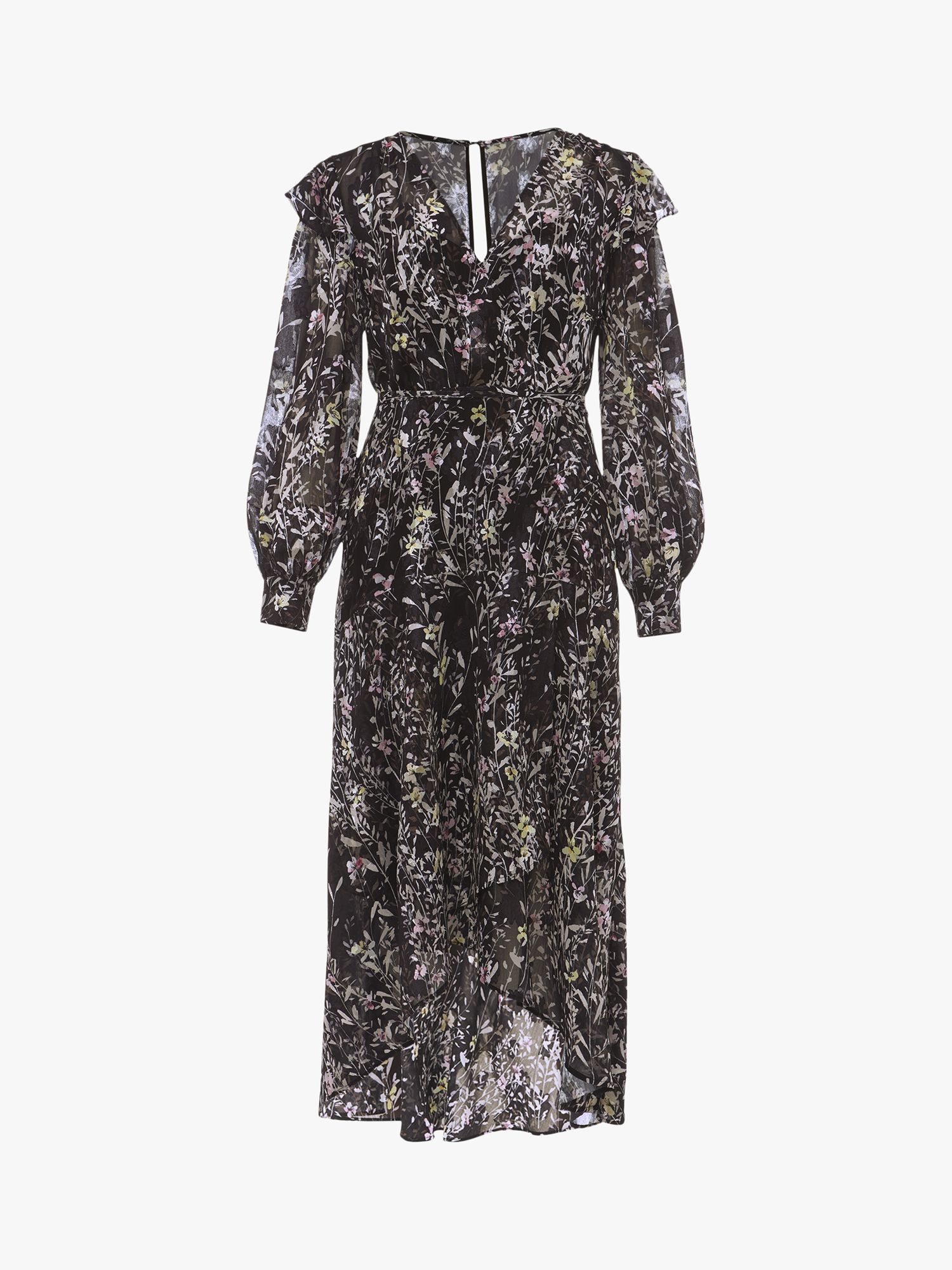 Phase Eight Daphne Floral Wrap Dress, Black/Multi