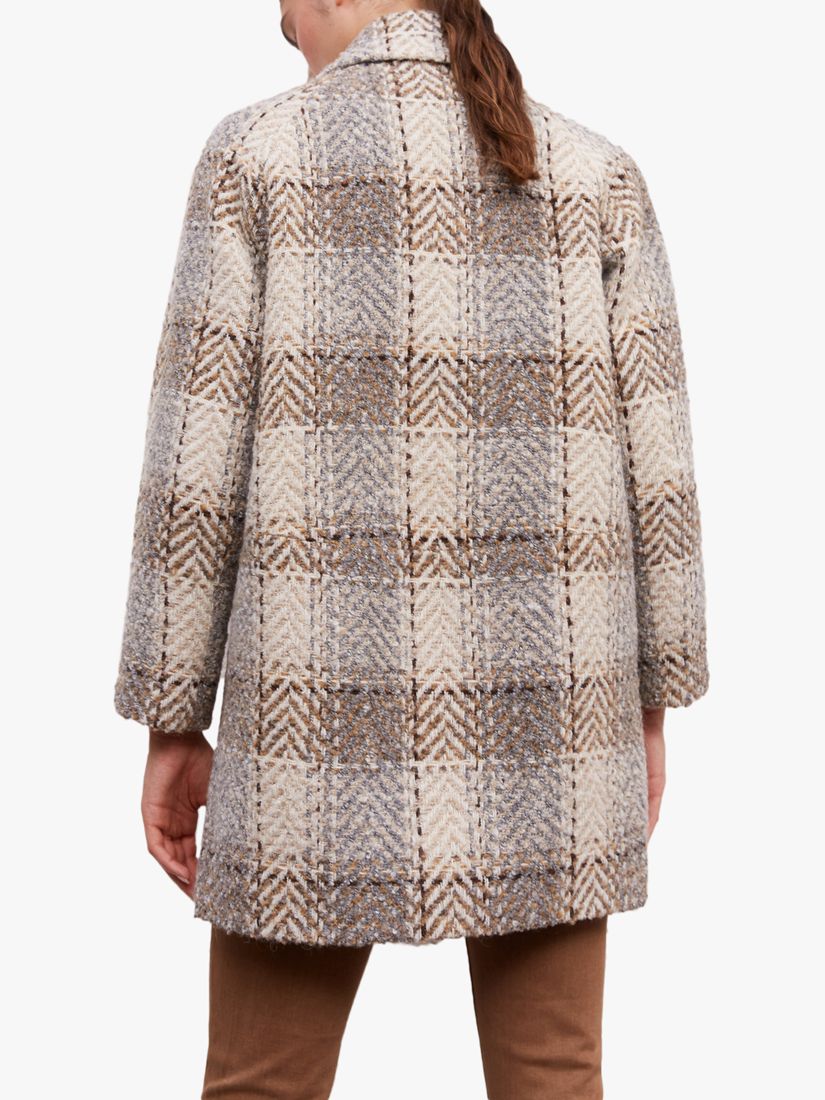 Gerard Darel Siana Large Check Coat, Beige